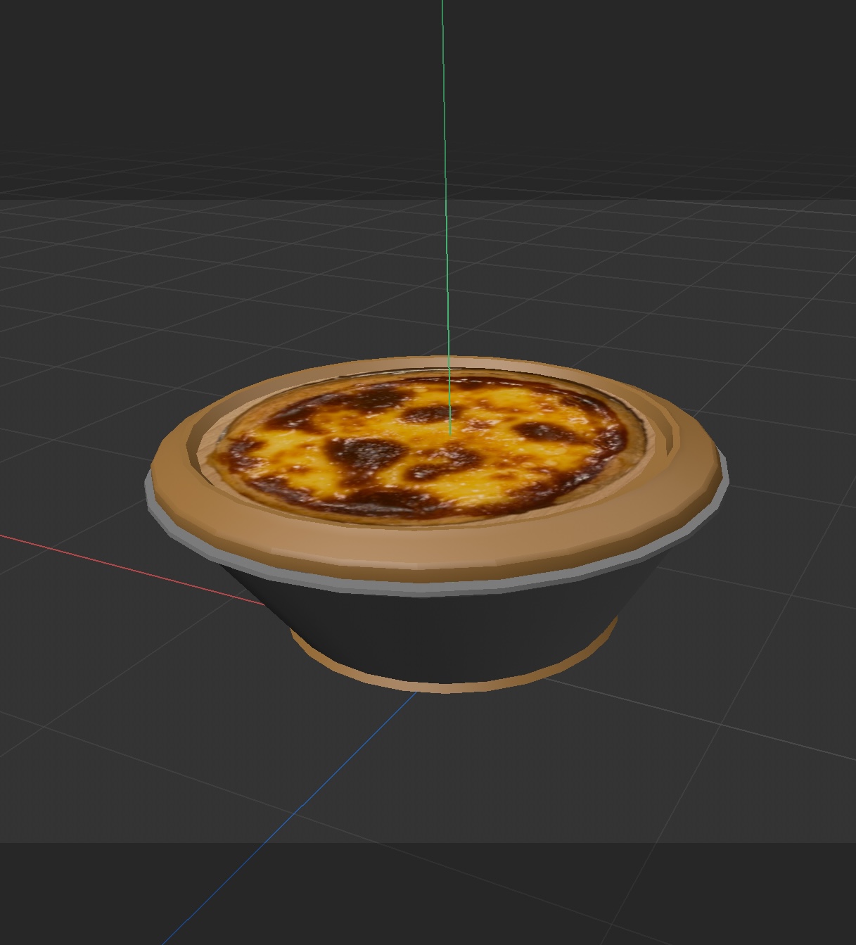 I adjusted the crust color and refined the overall shape to finish the model.